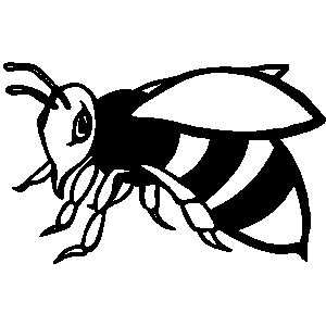 hornet clipart black and white