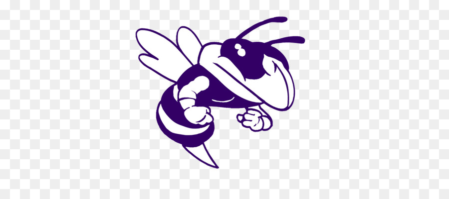 Mascot logo purple text. Hornet clipart drawing