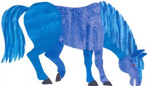 horse clipart blue