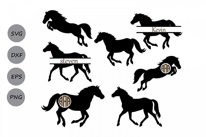 horses clipart monogram