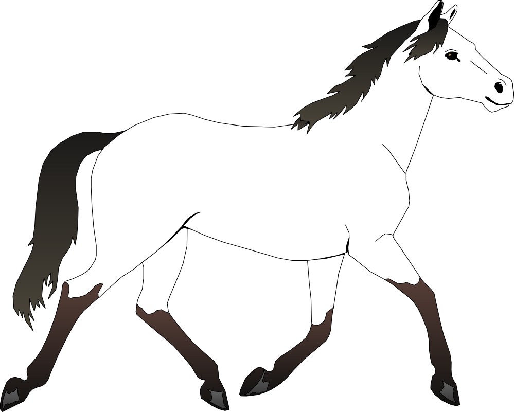 Trail clipart trail ride. Black and white horse