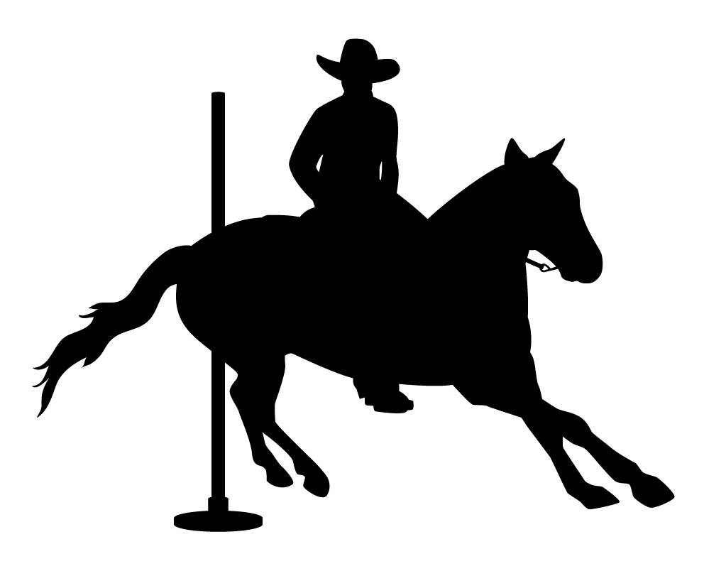 horses clipart pole bending