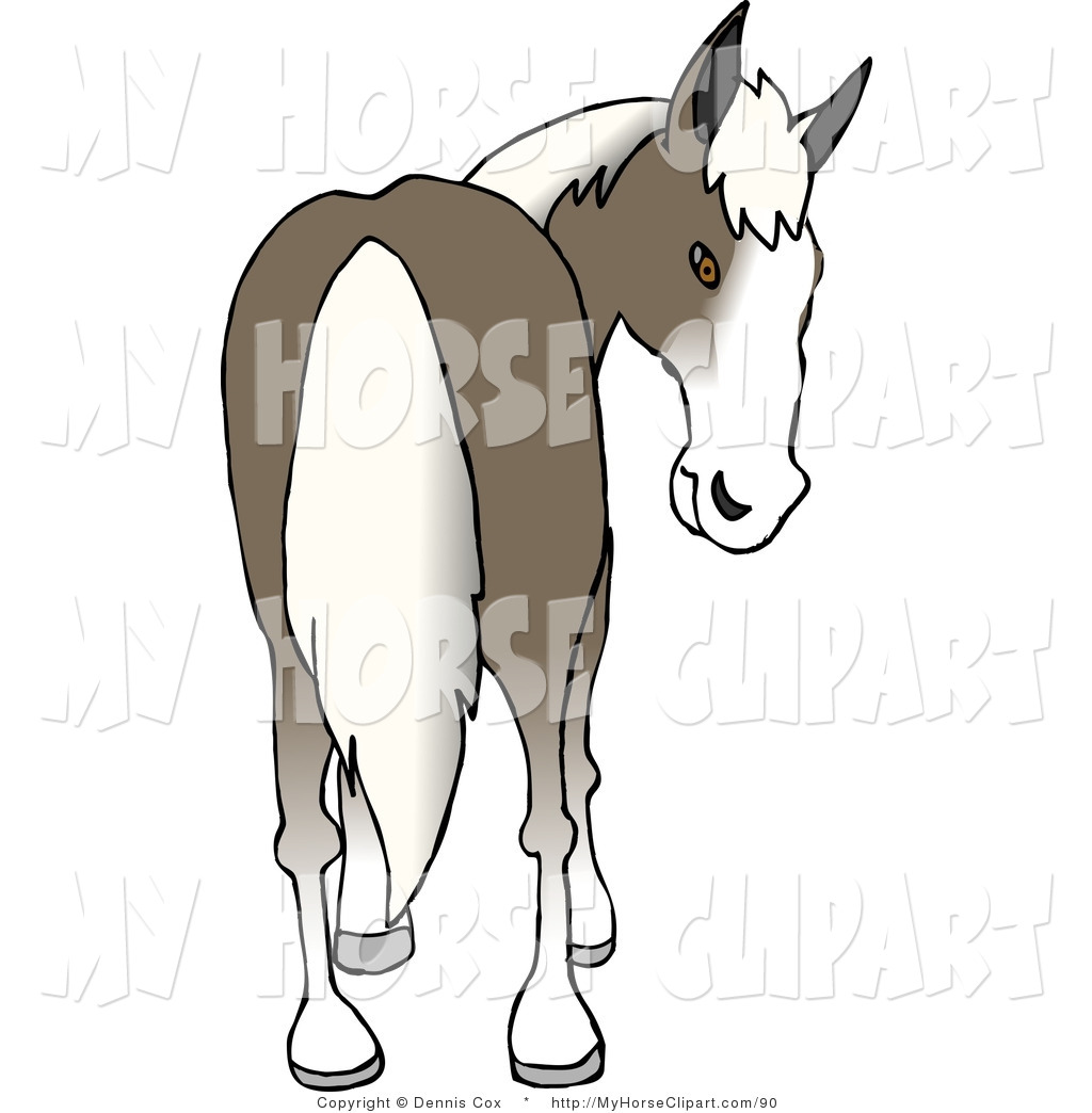 horse clipart rear