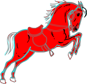 White clip art at. Horse clipart red