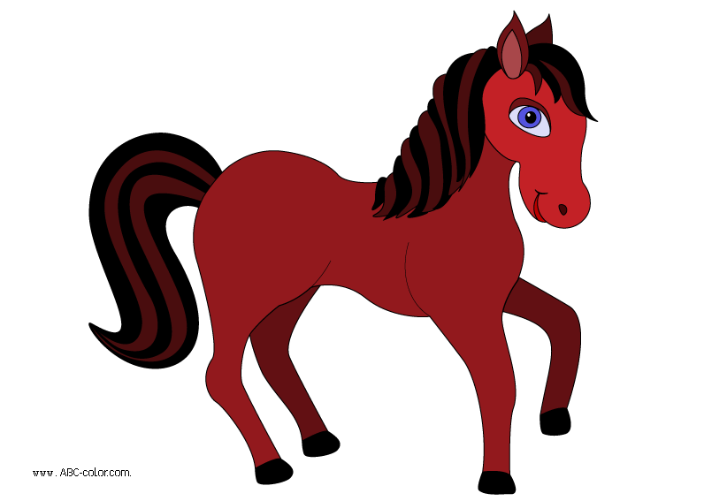 Raster colt small horse. Horses clipart red