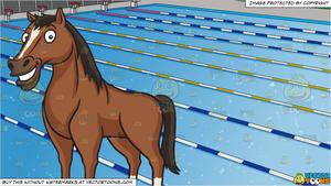 horses clipart swimming