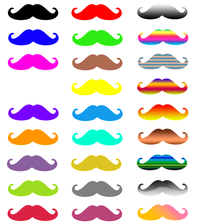 Illustration shop of library. Clipart mustache painted