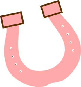 Clip art at clker. Horseshoe clipart pink