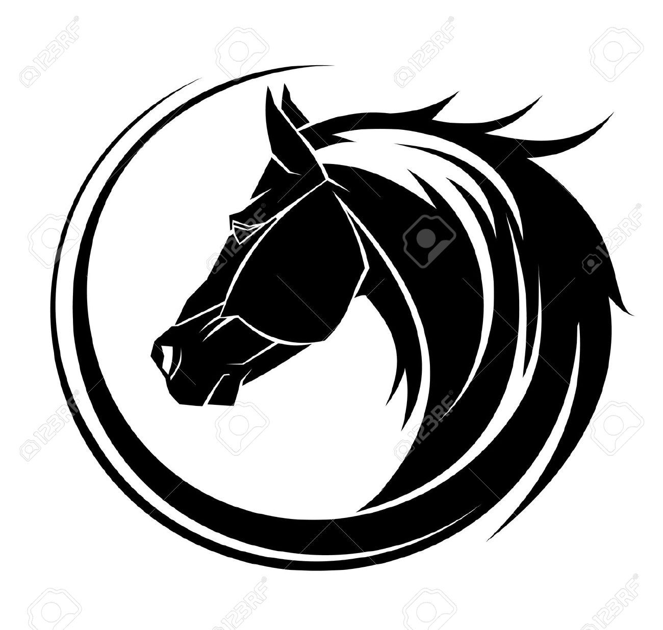 Stock vector tattoo inspiration. Horseshoe clipart tribal