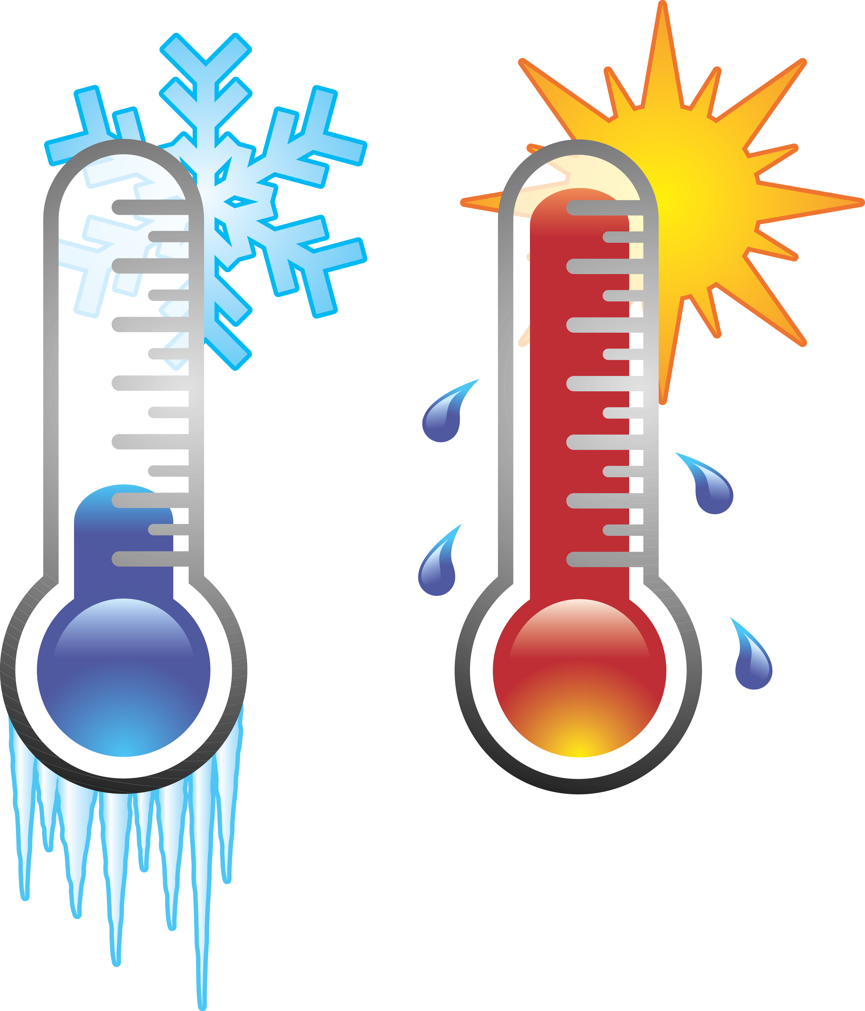 Winter clipart thermometer. Hot and cold 