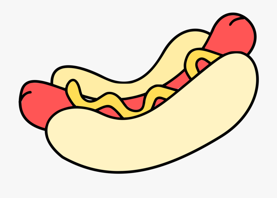 Hotdog colour clip art. Foods clipart hot dog