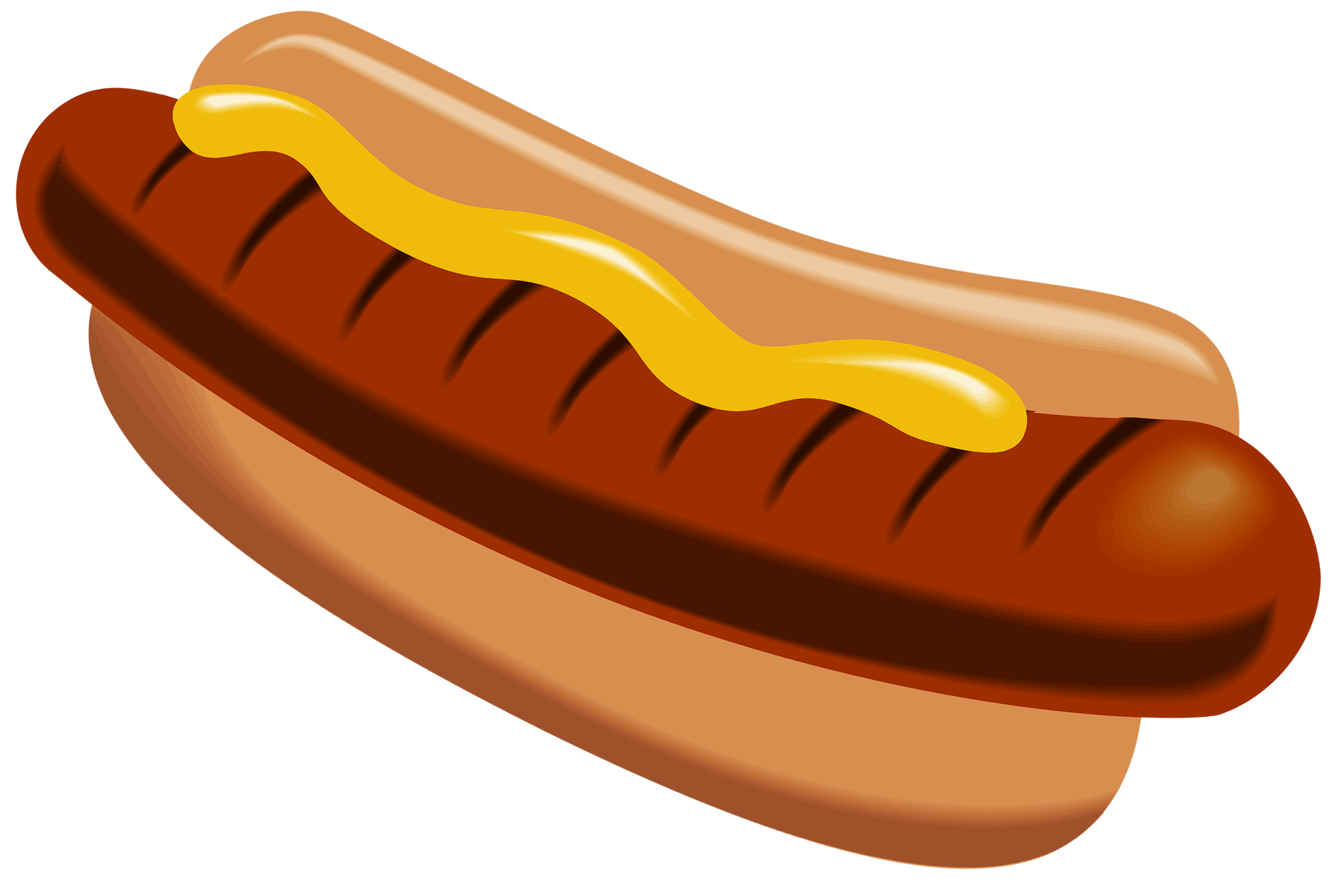 Hot dog with mustard. Hamburger clipart hotdog