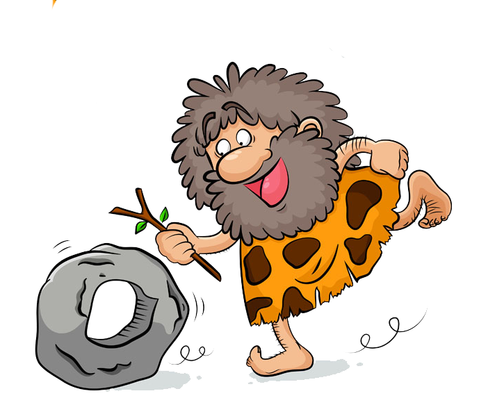 Prehistory stone age drawing. Hotdog clipart caveman