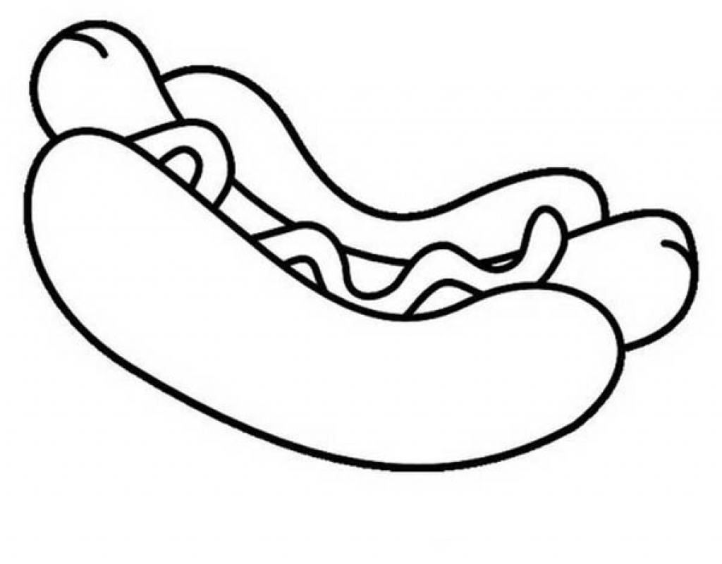 Hotdog clipart coloring page, Hotdog coloring page Transparent FREE for