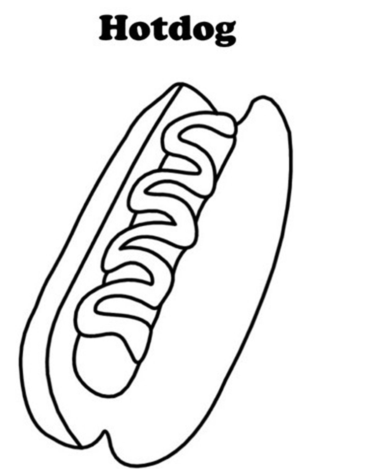 hotdog clipart coloring page
