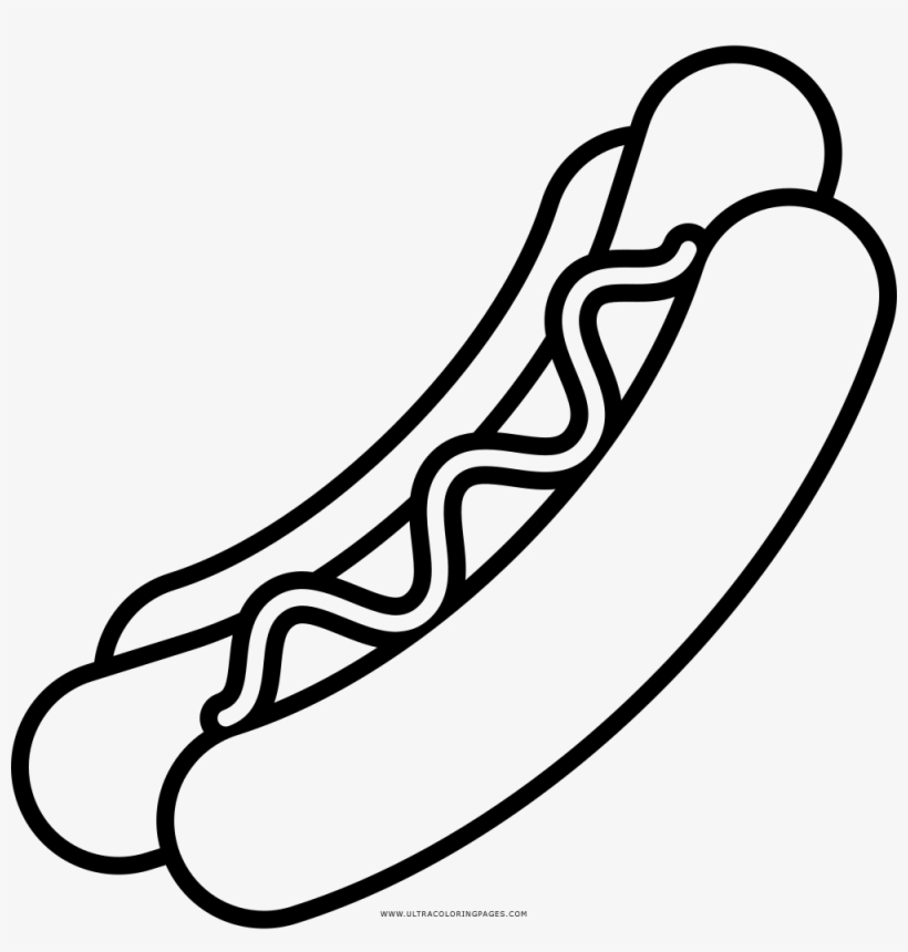 hotdog clipart coloring page