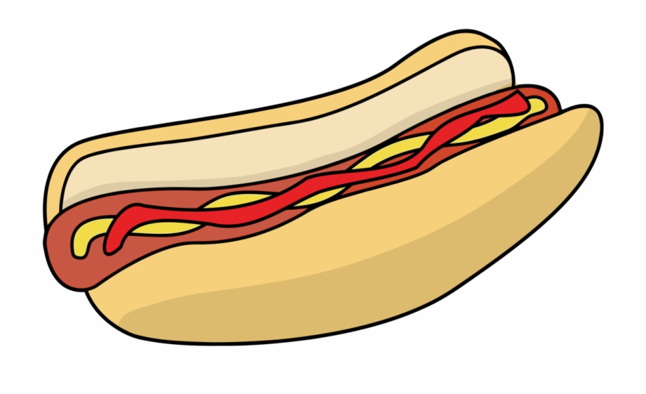 Hot dog bun drawing. Hotdog clipart ketchup