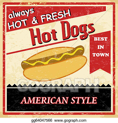 hotdog clipart vintage