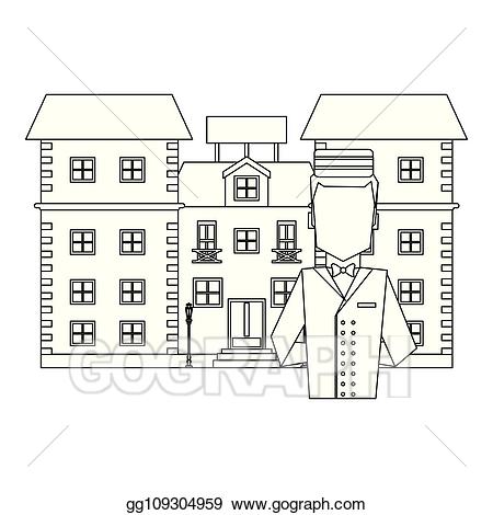 hotel clipart black and white