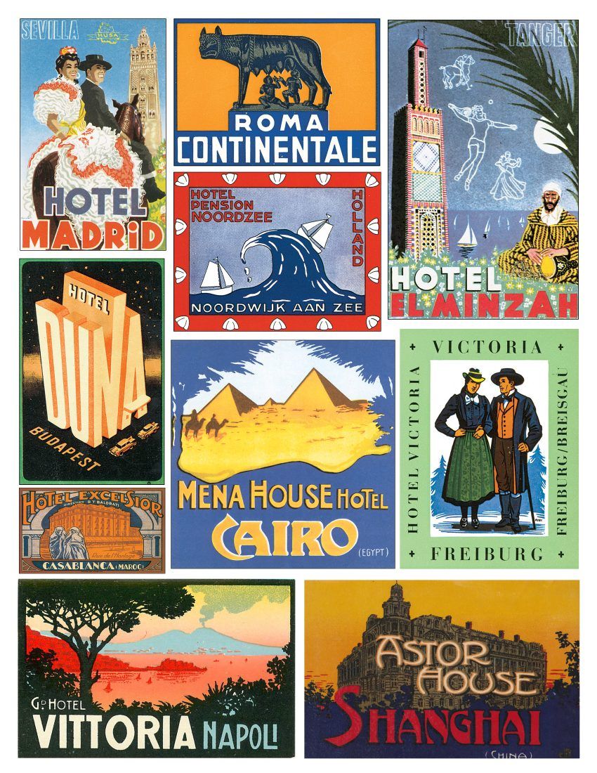 Hotel clipart vintage hotel. Label digital download clip