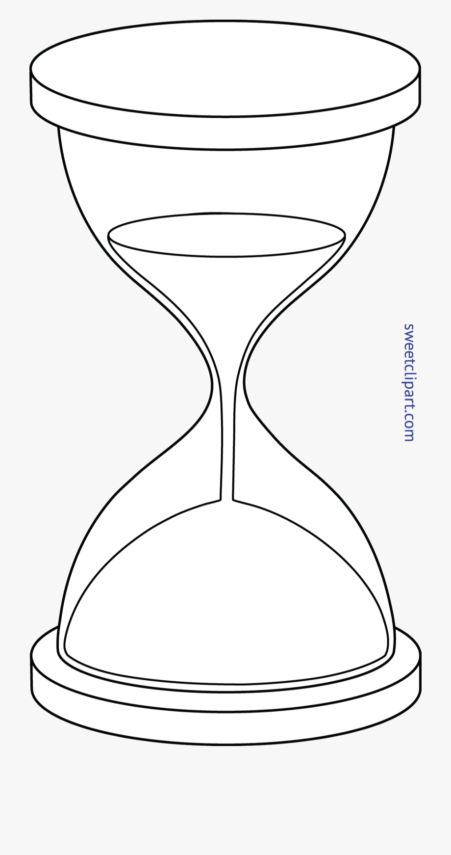 hourglass clipart black and white