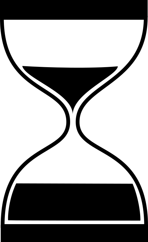 hourglass clipart black and white