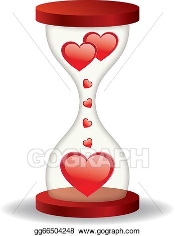 hourglass clipart heart