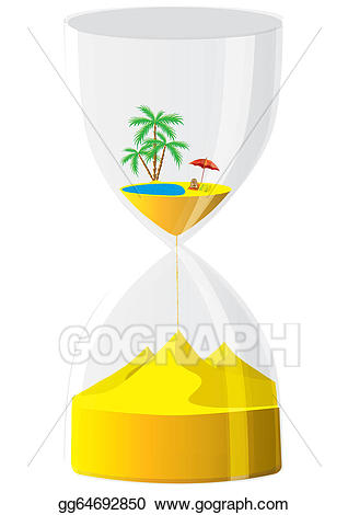 Vector illustration the time. Hourglass clipart inevitable