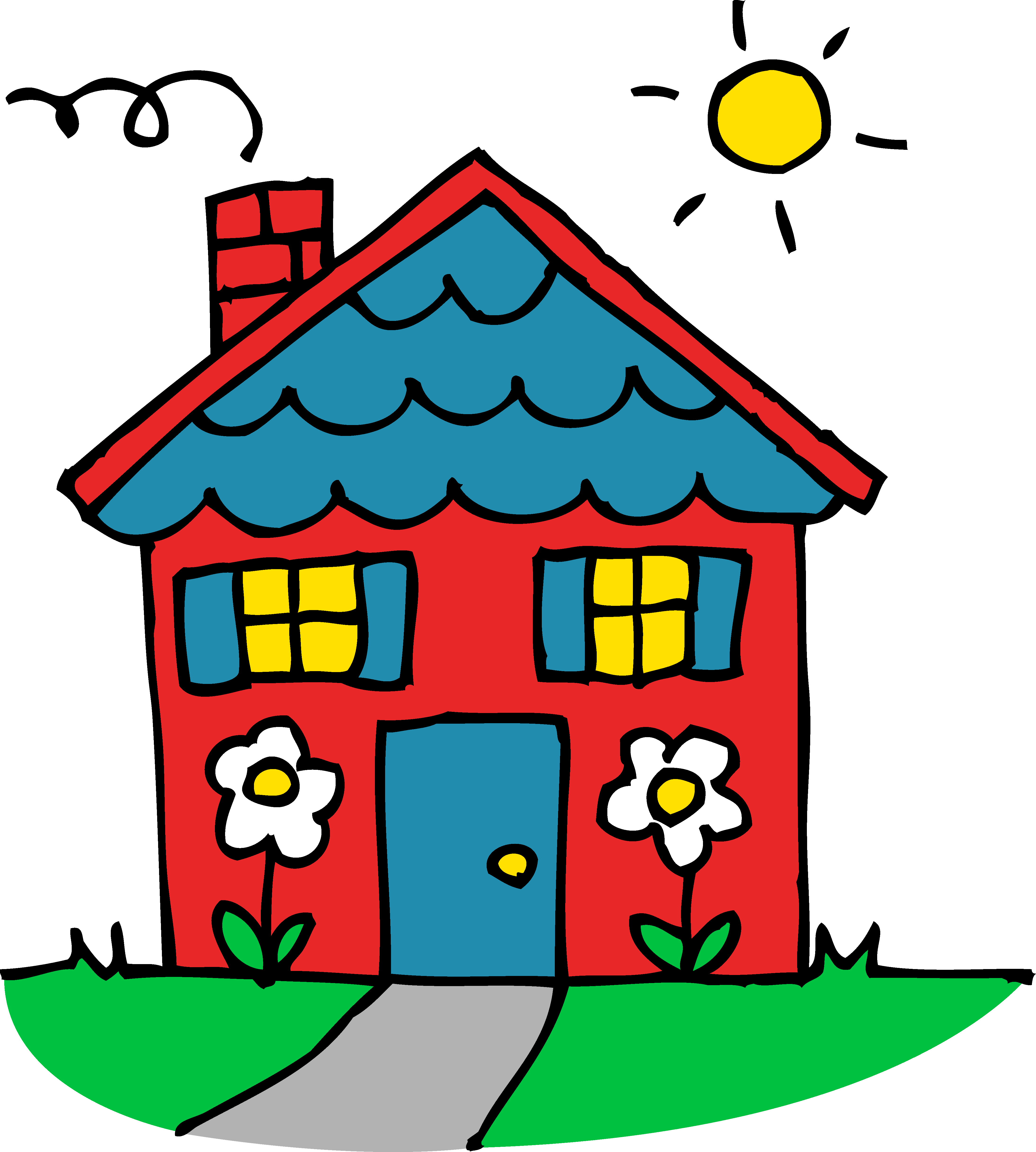 Charming little red house. Mansion clipart easy cartoon