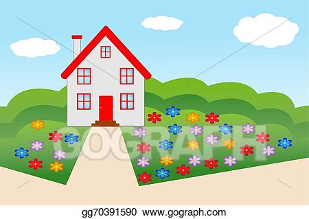 house clipart garden