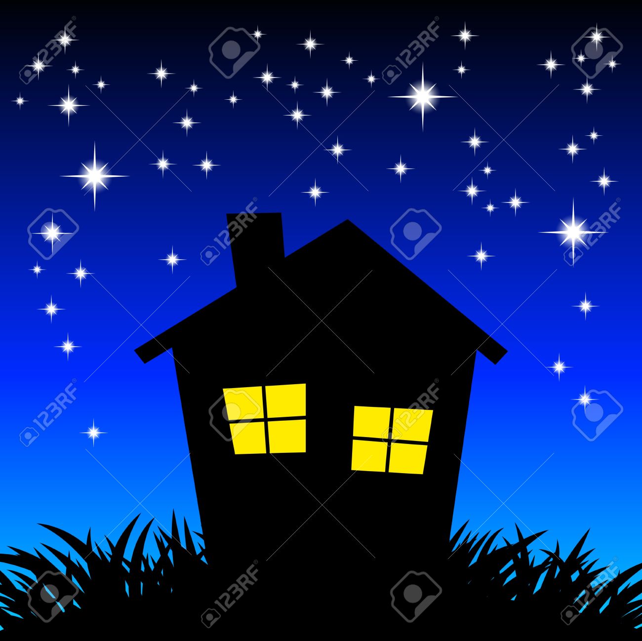 night clipart house