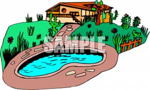 houses clipart pool