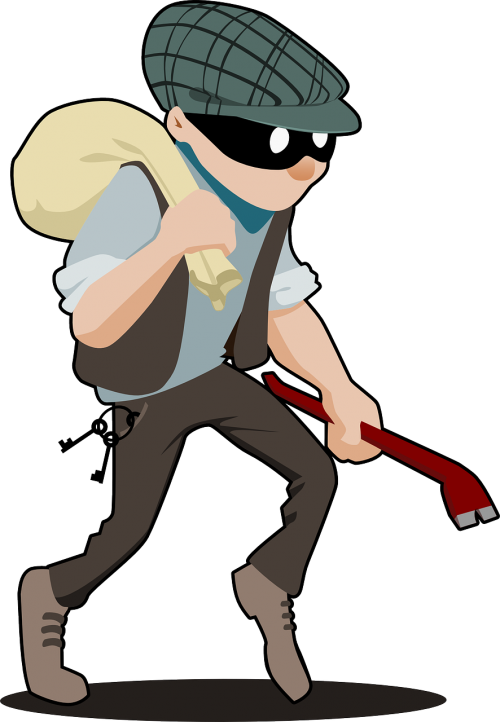 Burglar thief robber robbery. House clipart theft