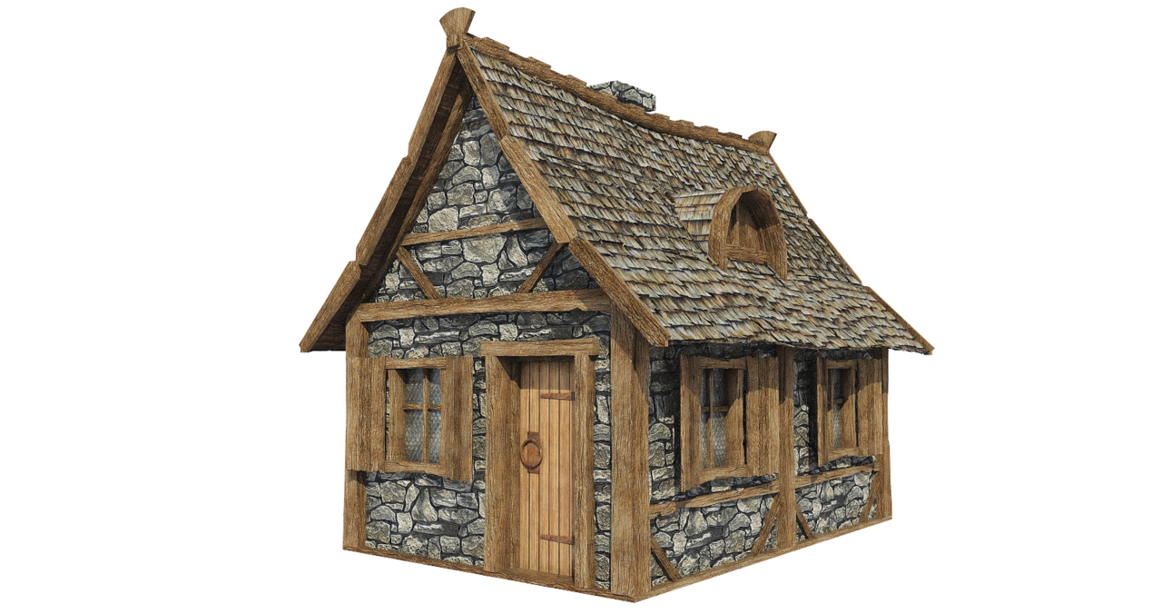 Wooden png picture mart. Hut clipart medieval house