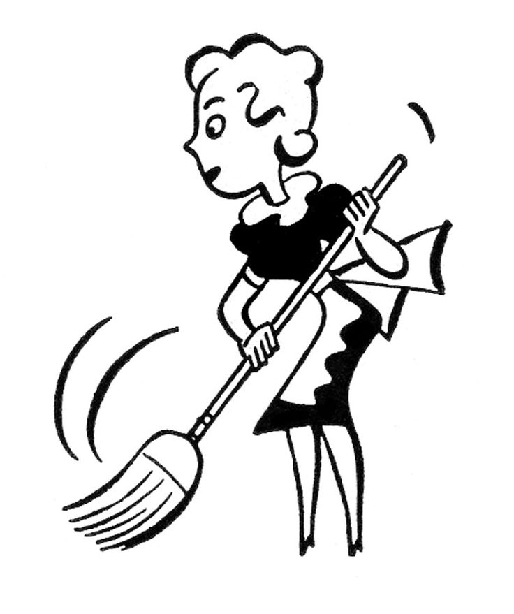 maid clipart broom