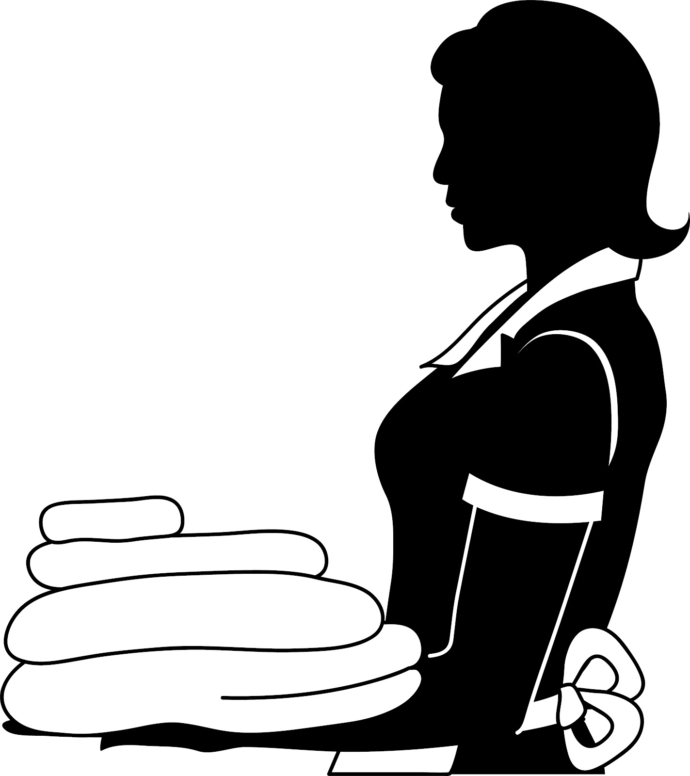 housekeeping clipart black and white