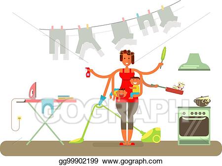 Housekeeping clipart homemaker. Eps illustration is cleaning