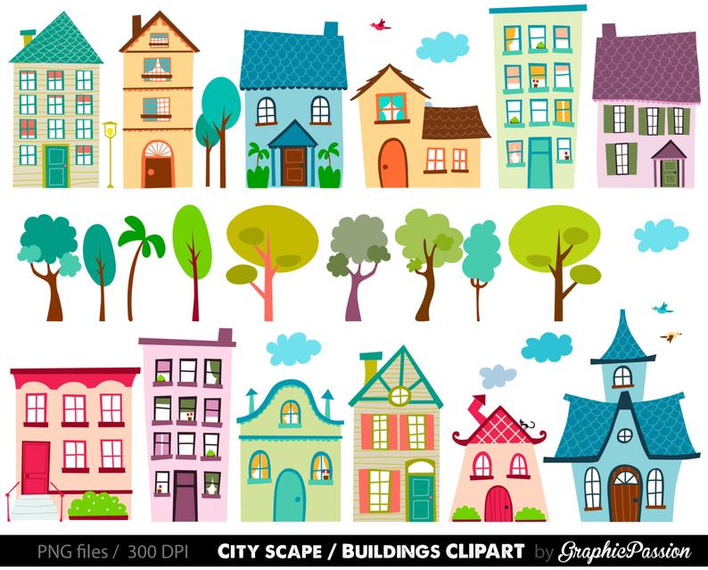 clipart houses cute