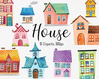 Houses clipart clothes. House etsy 