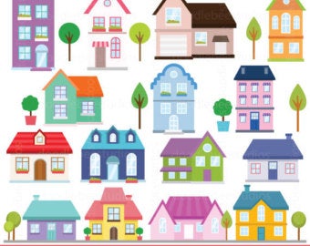 House etsy . Houses clipart clothes