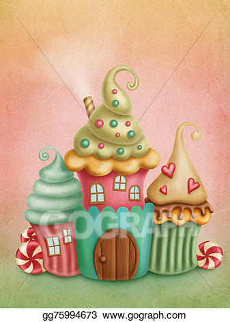 houses clipart cupcake