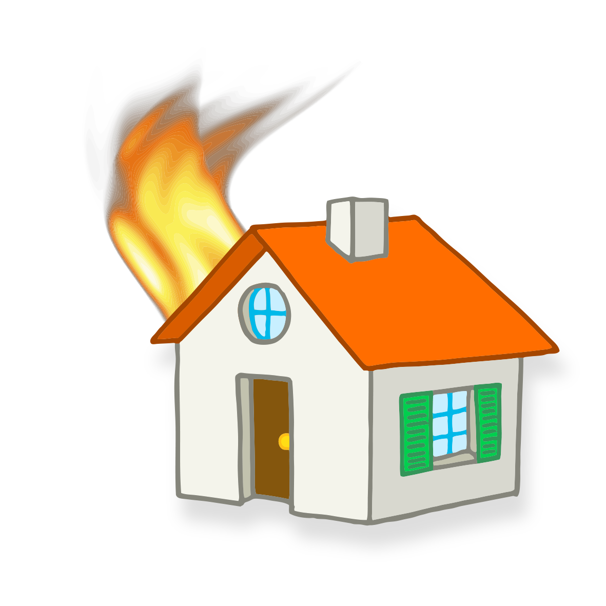 houses clipart fire