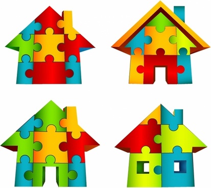houses clipart puzzle