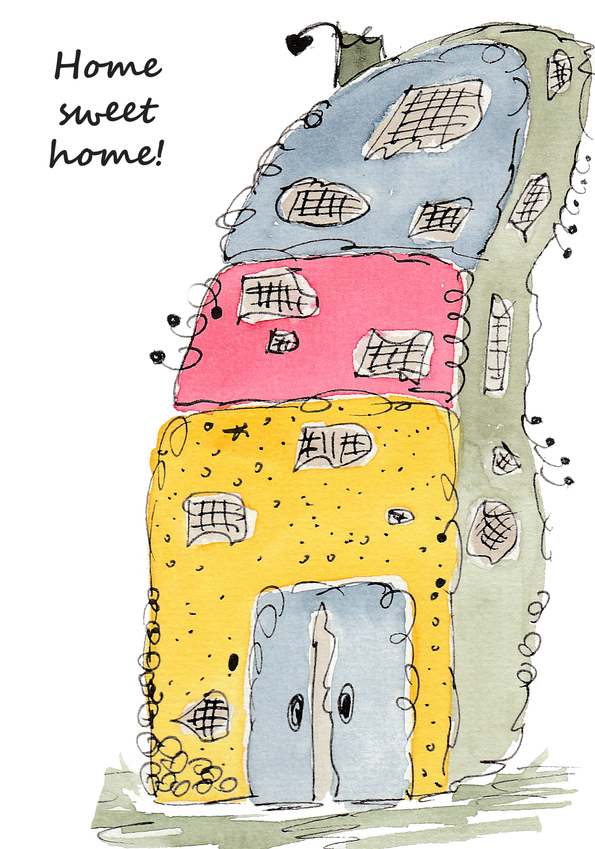 houses clipart watercolour