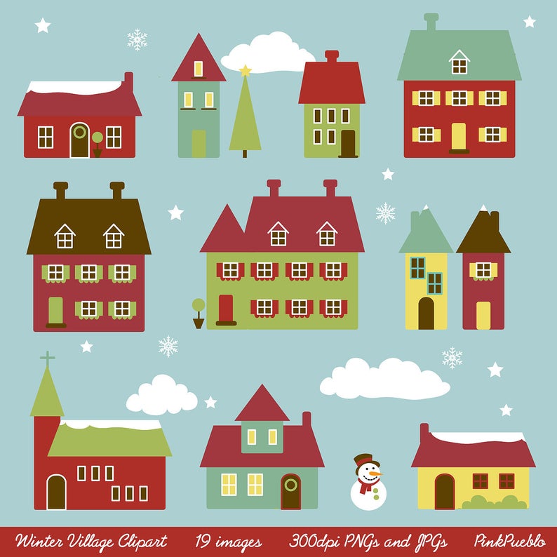 houses clipart winter