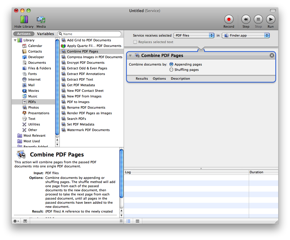Gigaom using automator pdfs. How to combine png files into one