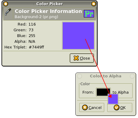 Changing background color dndpng. How to make gimp files into png