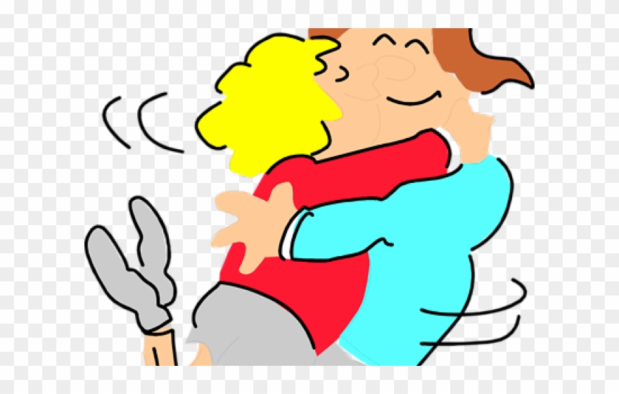 hugging clipart cartoon person