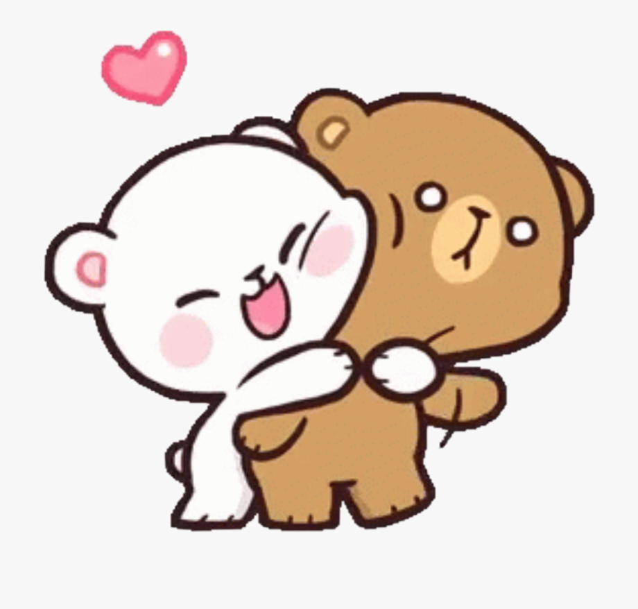 Milkandmocha cute bears hug freetoedit love.