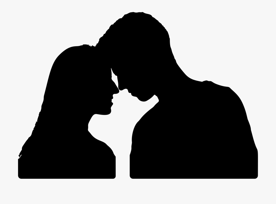 Love silhouette intimate relationship. Hug clipart intimacy